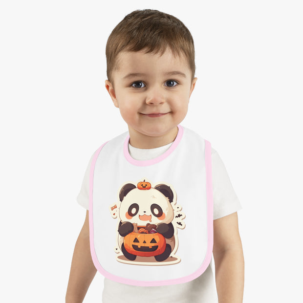 Panda with Pumpkin Hat – Infant Bib